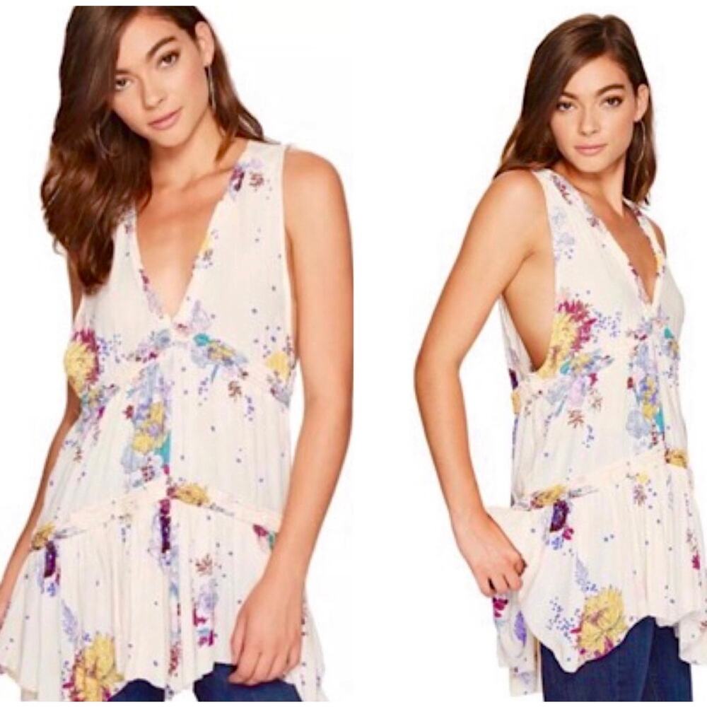 Free People Haze Floral Tiered Top